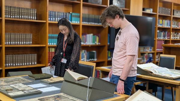 Participants discussing the collections